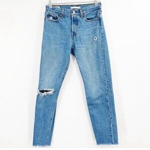Levi’s Wedgie High Rise Button Fly Jeans Raw Hem